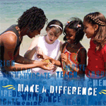 Photo of a Girl Scout volunteer reading to Girl Scouts. &copy; GSUSA. All rights reserved.
