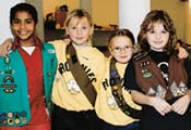 Photo of USA Girl Scouts Overseas with British Girl Guides. (Photographer: Sandy Thomas)