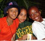 Photo of three Girl Scouts at the Latina Conference.