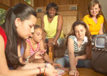 Photo of girls playing game. &copy; GSUSA. All rights reserved.