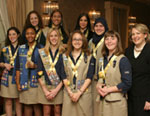 Photo of the ten Girl Scout Gold Award Young Women of Distinction with Melanie McMillan Schild from the Kappa Delta Foundation