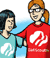 Graphic of two girls wearing Girl Scout T-shirts. � GSUSA. All rights reserved.