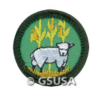 Food, Fibers, and Farming Badge. &copy; GSUSA. All rights reserved.