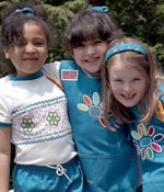 Photo of Daisy Girl Scouts in uniform. &copy; GSUSA. All rights reserved. (Photographer: Quad Photo/Karineh Gurjian-Angelo/Dedjora Von Jutaz)