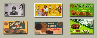 Examples of Girl Scout Cookie boxes. &copy; GSUSA. All rights reserved.