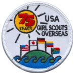 75th Anniversary USA Girl Scouts Overseas patch. &copy; GSUSA. All rights reserved.